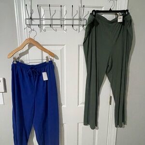 Comfy  Women's Blue and Green Pants both nwt